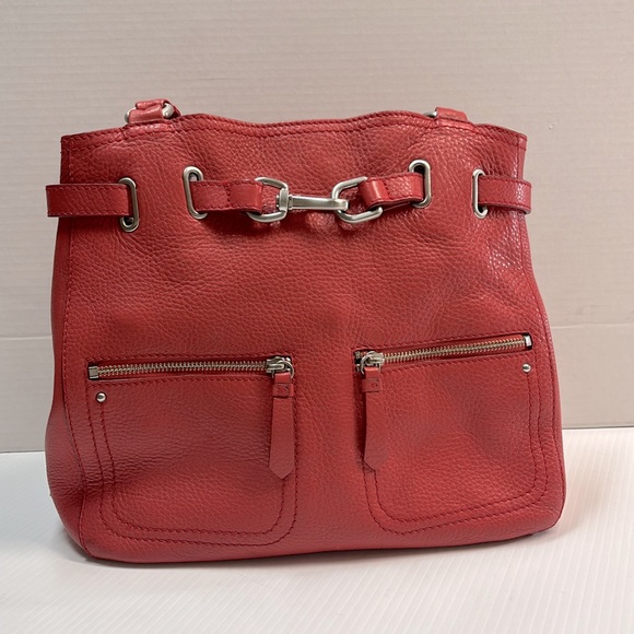 Cole Haan Women’s Genuine Leather Satchel in Coral Red - Picture 3 of 16
